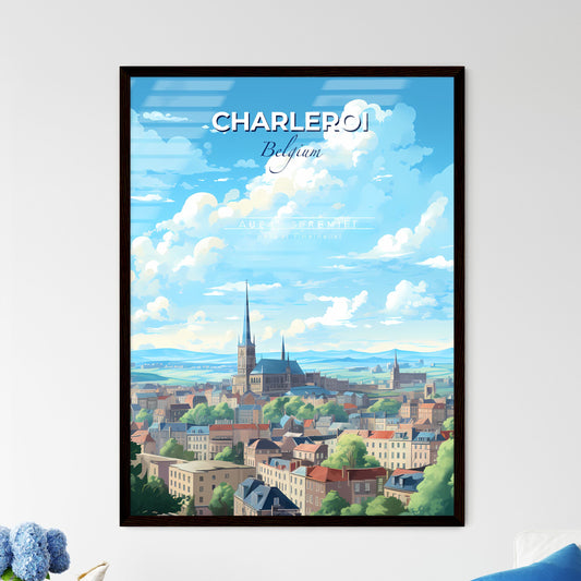 Charleroi Belgium Skyline - A City With A Steeple And Trees - Customizable Travel Gift Default Title