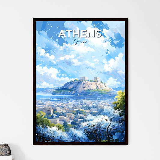 Athens Greece Skyline - A City With A Hill And Buildings - Customizable Travel Gift Default Title
