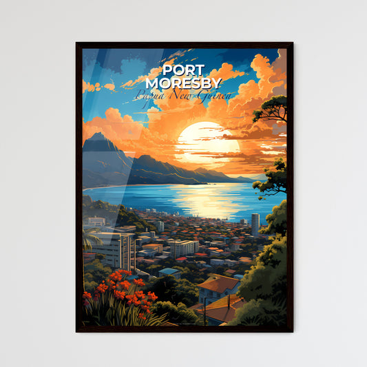 Port Moresby Papua New Guinea Skyline - A Sunset Over A City - Customizable Travel Gift Default Title
