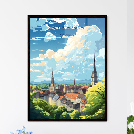 Monchengladbach Germany Skyline - A City With A Steeple And Trees - Customizable Travel Gift Default Title