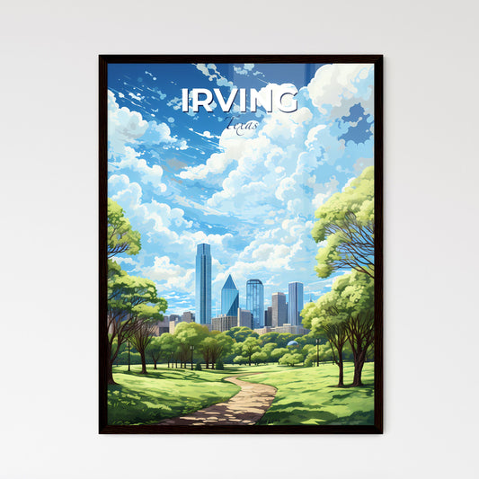 Irving Texas Skyline - A Park With Trees And A City In The Background - Customizable Travel Gift Default Title