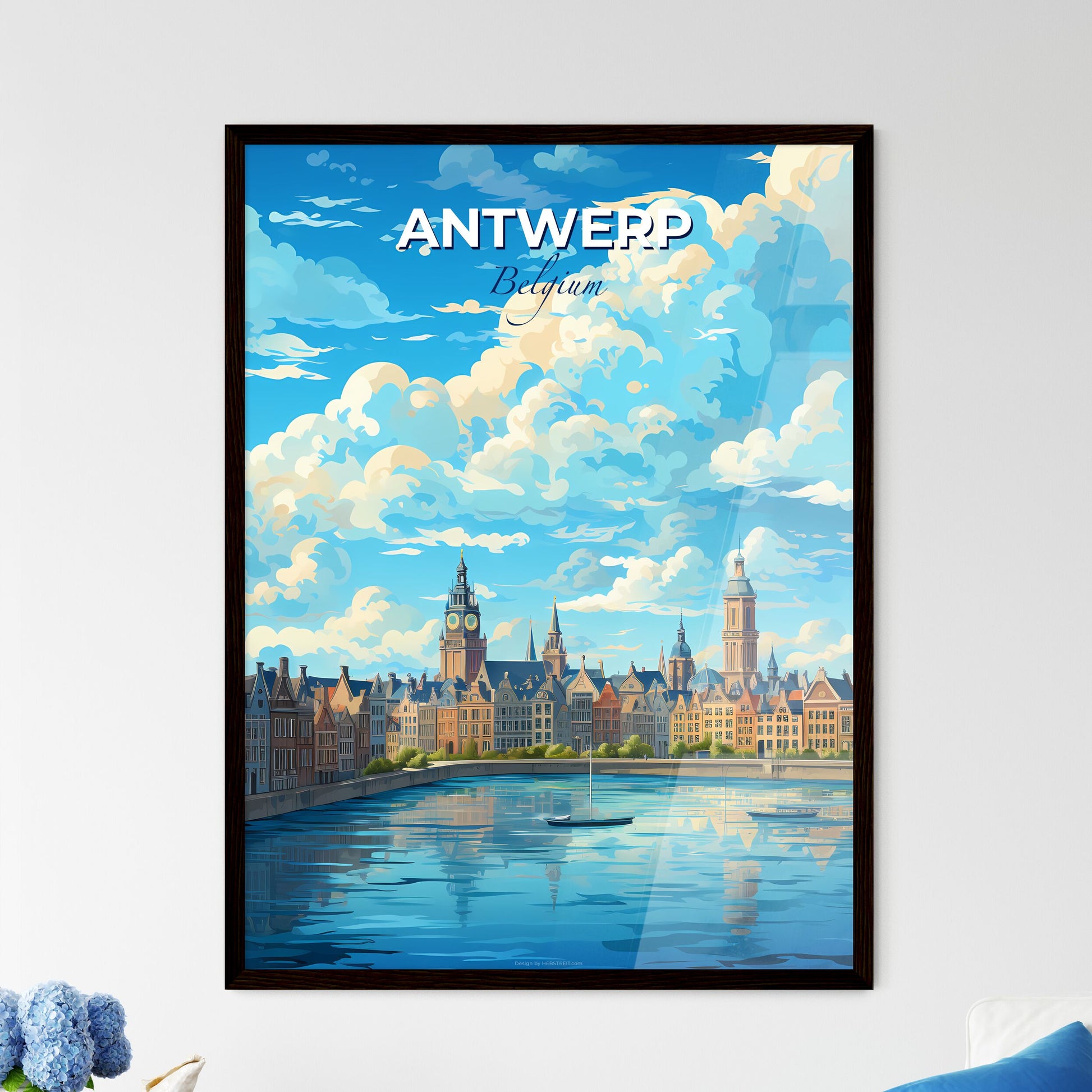 Antwerp Belgium Skyline - A Water Next To A City - Customizable Travel Gift Default Title
