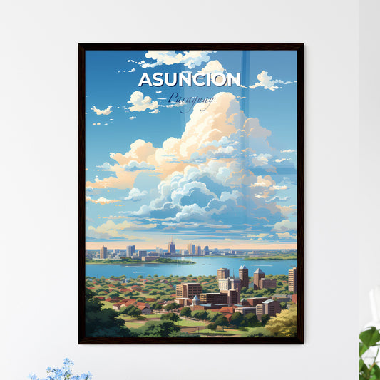 Asuncion Paraguay Skyline - A Cityscape With A Body Of Water And Clouds - Customizable Travel Gift Default Title