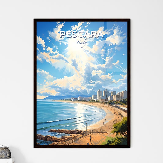 Pescara Italy Skyline - A Beach With Buildings And Water - Customizable Travel Gift Default Title