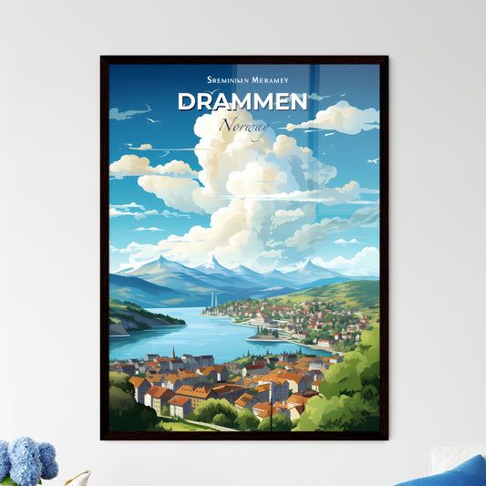 Drammen Norway Skyline - A Landscape Of A Town And A River - Customizable Travel Gift Default Title