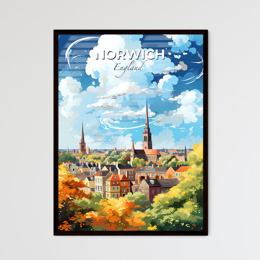 Norwich England Skyline - A City With Trees And Buildings - Customizable Travel Gift Default Title