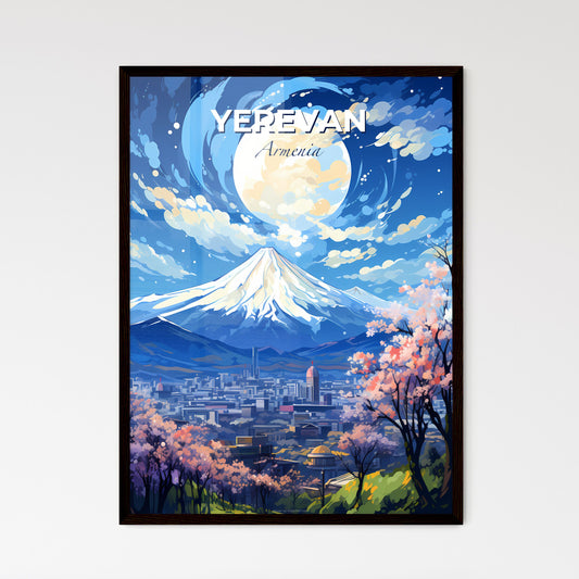 A Poster of Yerevan Armenia Skyline - A Mountain In The Sky - Customizable Travel Gift Default Title