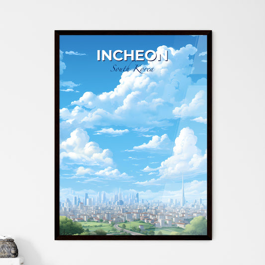 Incheon South Korea Skyline - A Blue Sky With Clouds And A City - Customizable Travel Gift Default Title