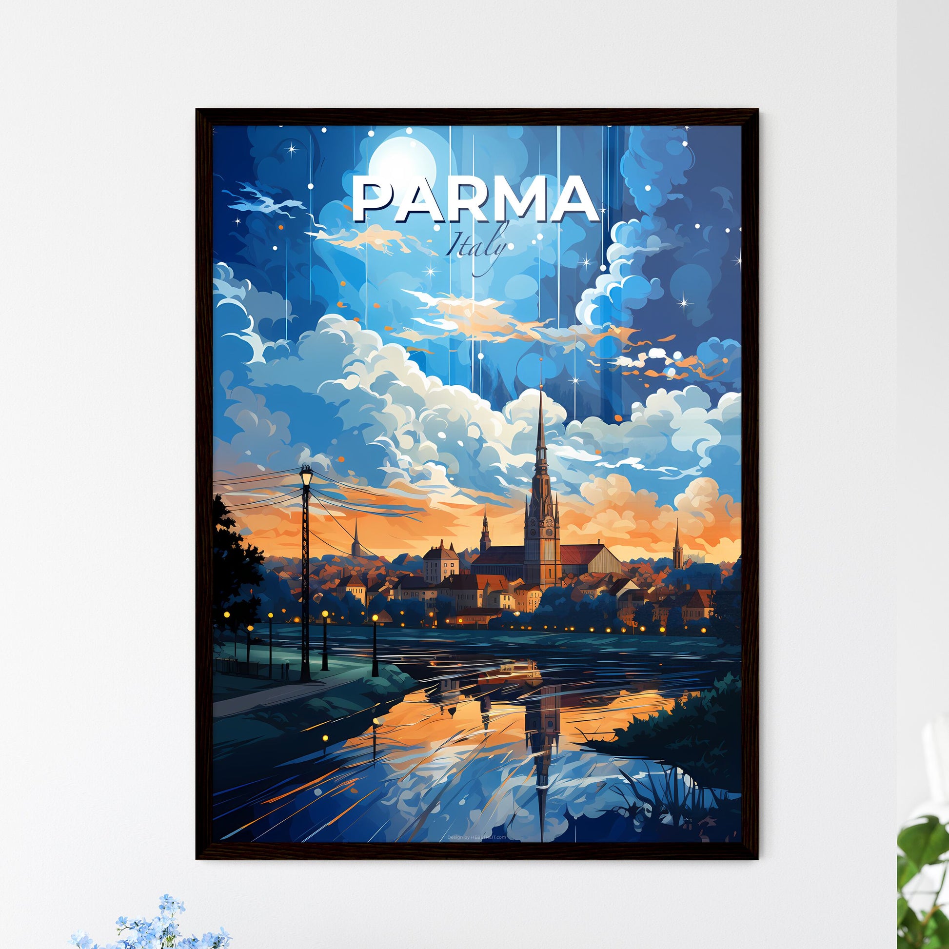 Parma Italy Skyline - A City With A Church And A River - Customizable Travel Gift Default Title