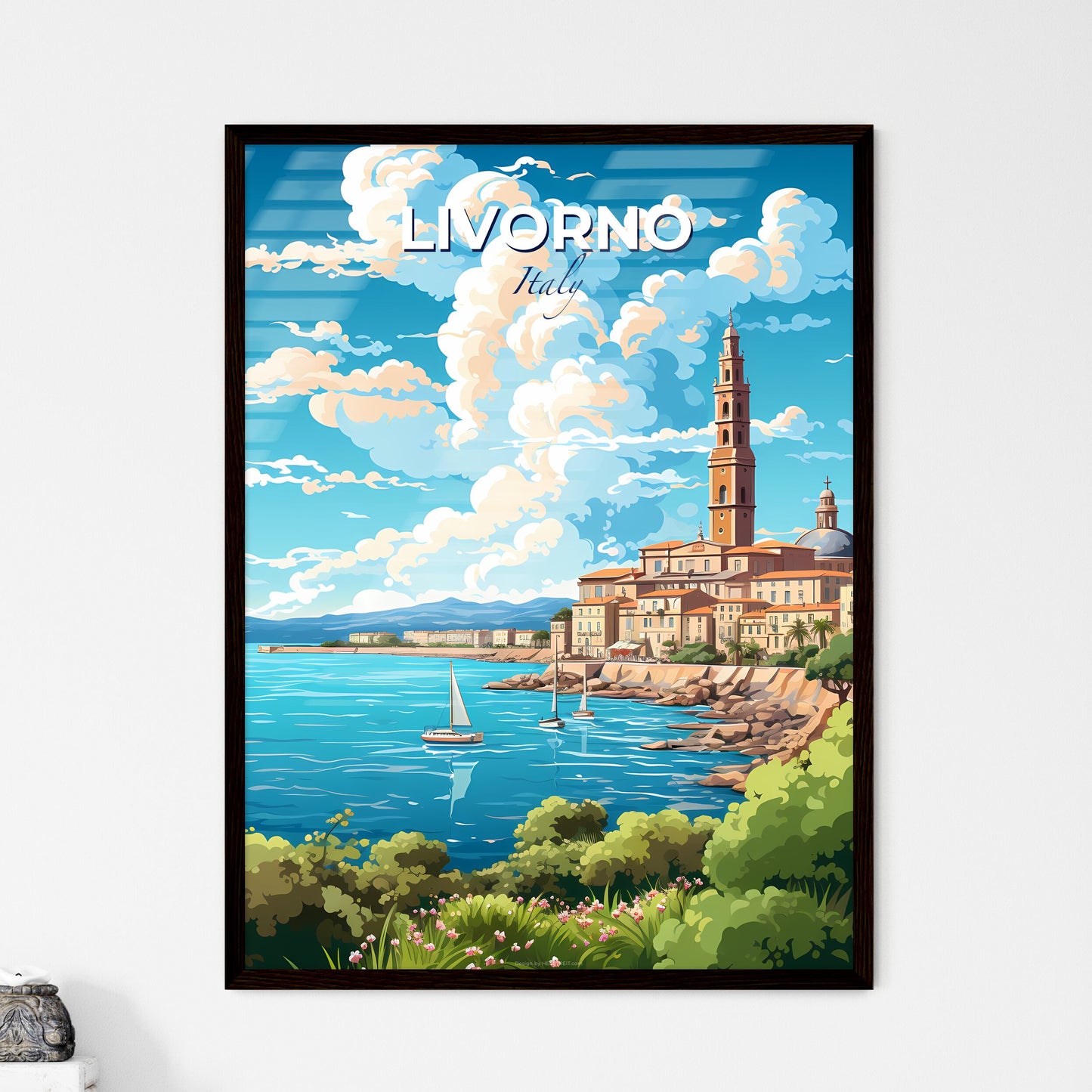 Livorno Italy Skyline - A City Next To A Body Of Water - Customizable Travel Gift Default Title