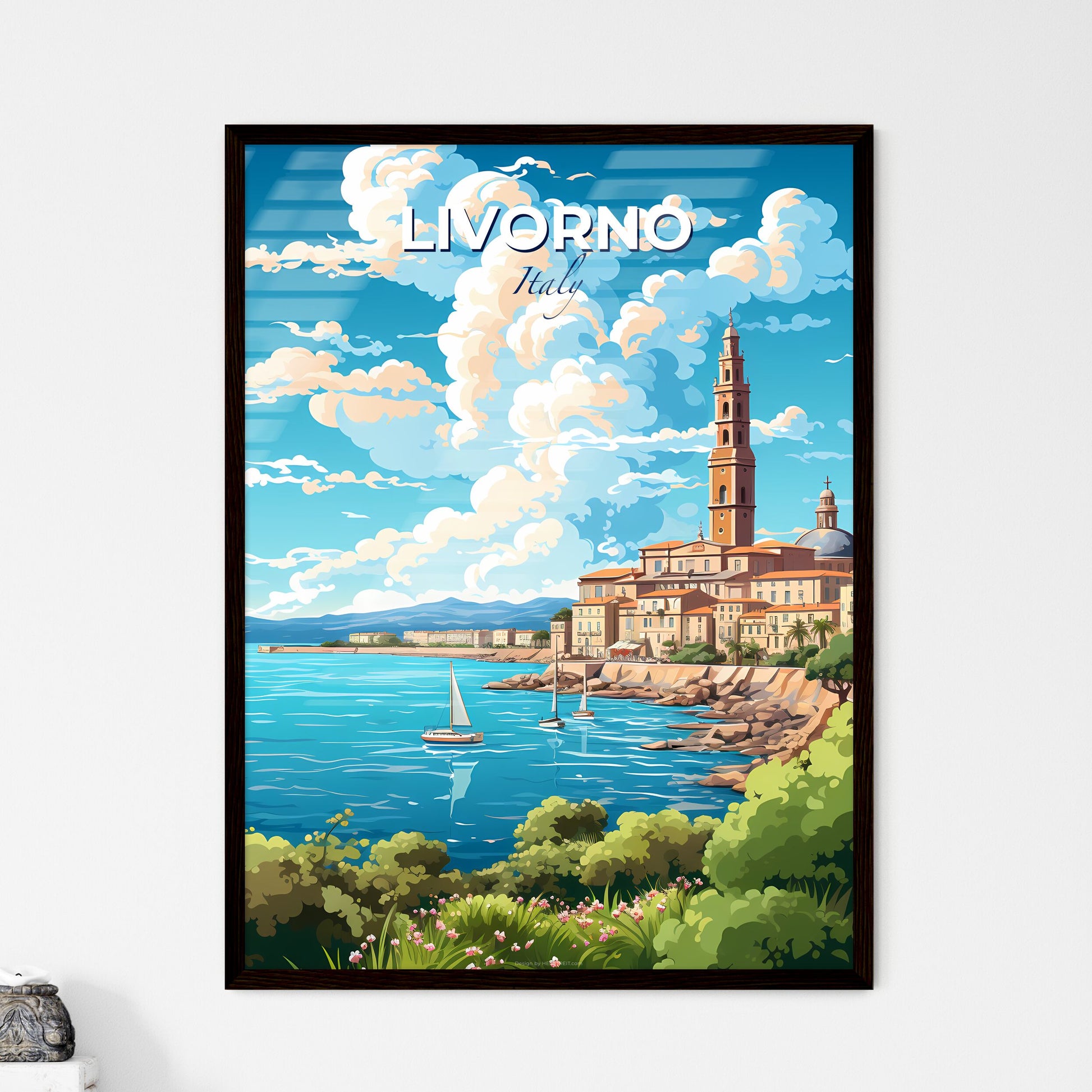Livorno Italy Skyline - A City Next To A Body Of Water - Customizable Travel Gift Default Title