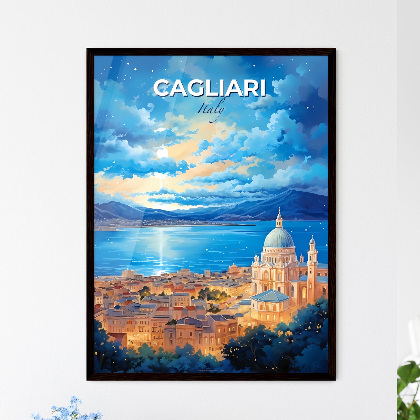 Cagliari Italy Skyline - A City By The Water - Customizable Travel Gift Default Title