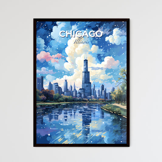Chicago Skyline - A Cityscape With Trees And A River - Customizable Travel Gift Default Title