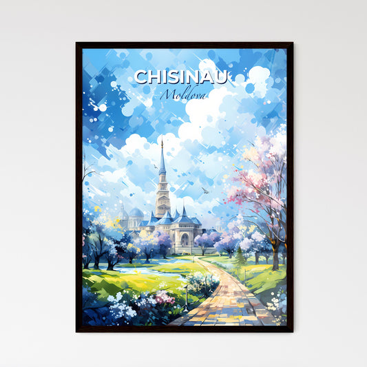 Chiinu Moldova Skyline - A Painting Of A Castle With Trees And A Path - Customizable Travel Gift Default Title