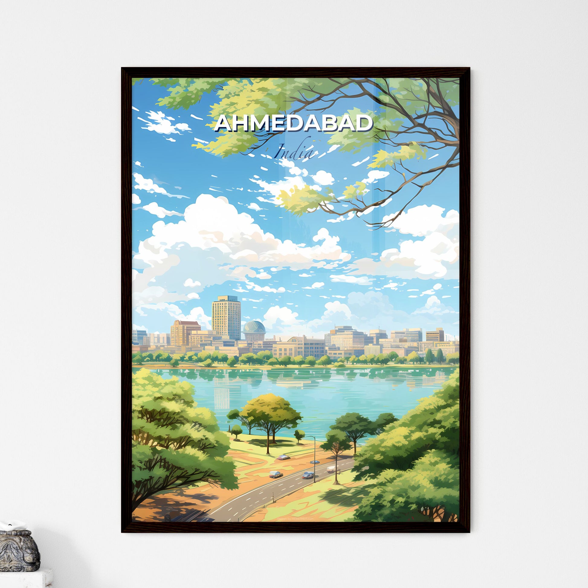 Ahmedabad India Skyline - A City By A Lake - Customizable Travel Gift Default Title