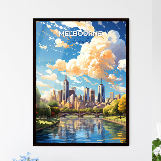 Melbourne Australia Skyline - A River With A Bridge And A City In The Background - Customizable Travel Gift Default Title