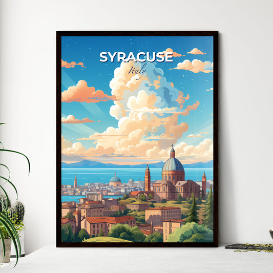 Syracuse Italy Skyline - A City With A Dome And A Body Of Water - Customizable Travel Gift Default Title