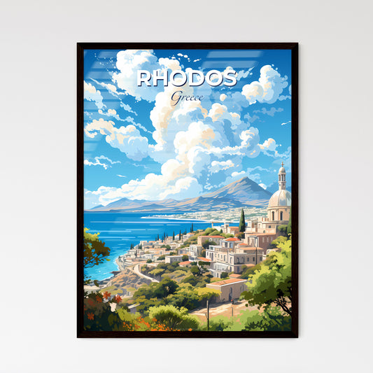 Rhodos Greece Skyline - A Landscape Of A Town By The Water - Customizable Travel Gift Default Title