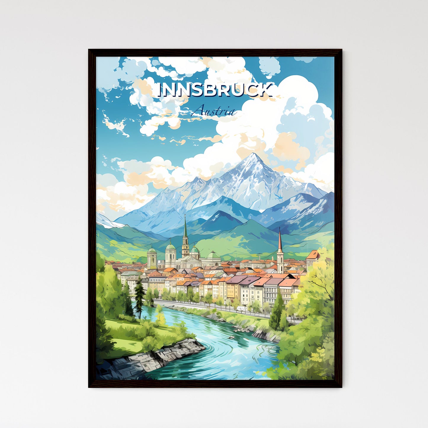 Innsbruck Austria Skyline - A Town With A River Running Through It - Customizable Travel Gift Default Title