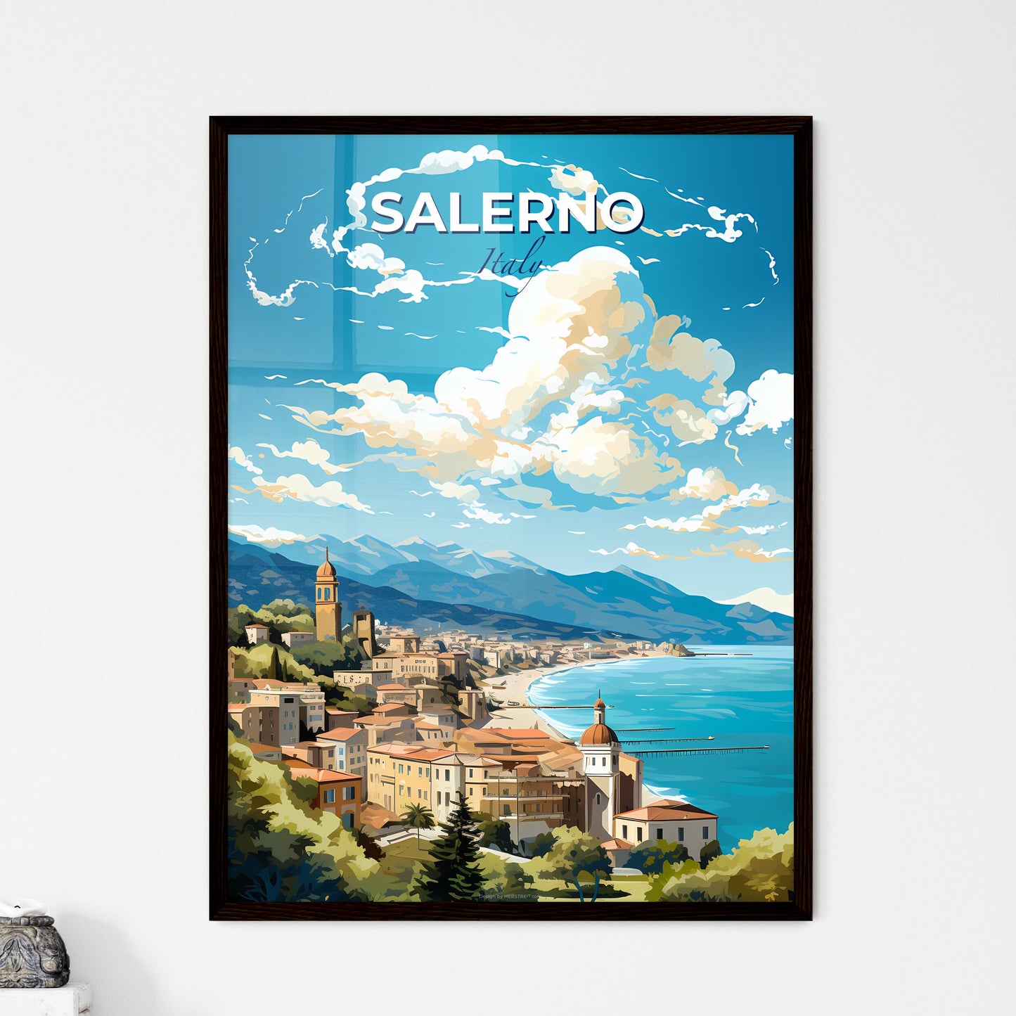 Salerno Italy Skyline - A City By The Sea - Customizable Travel Gift Default Title
