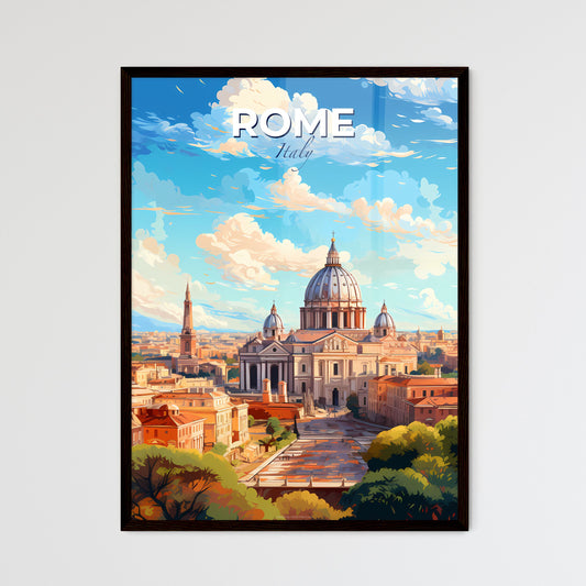 Rome Italy Skyline - A Large Building With A Dome And A Street In Front Of It - Customizable Travel Gift Default Title