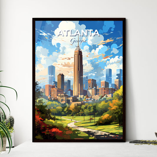 Atlanta Georgia Skyline - A City Landscape With Trees And A Tall Tower - Customizable Travel Gift Default Title