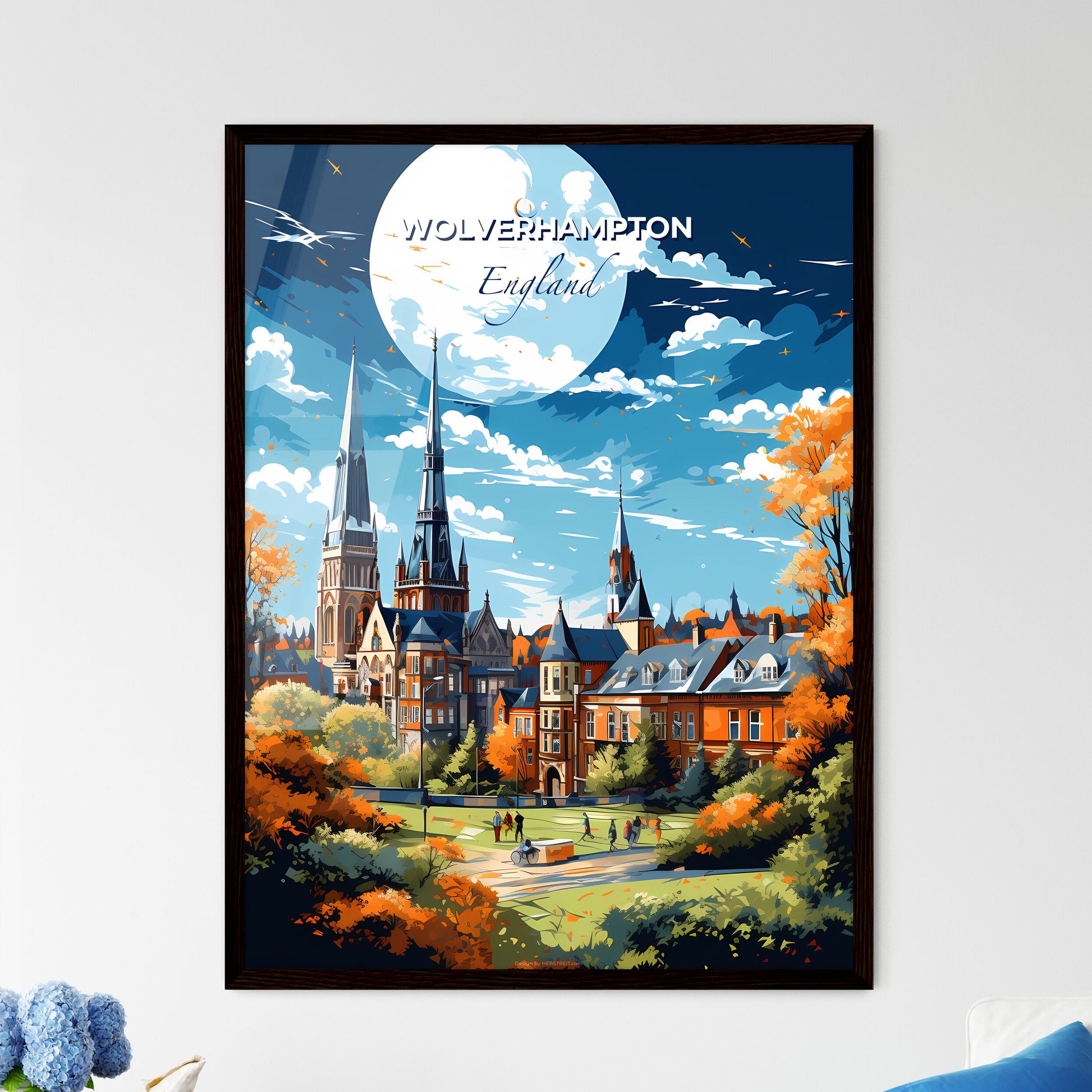 Wolverhampton England Skyline - A Large Building With Towers And Trees In Front Of It - Customizable Travel Gift Default Title