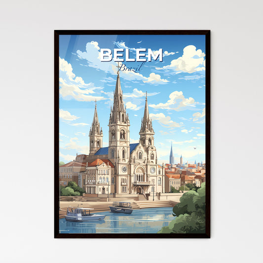 Belem Brazil Skyline - A Large Building With Towers And A River In Front - Customizable Travel Gift Default Title