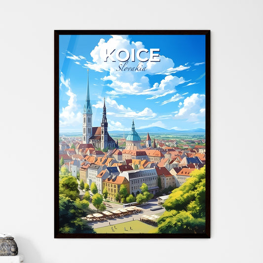 Koice Slovakia Skyline - A City With A Church And Buildings - Customizable Travel Gift Default Title