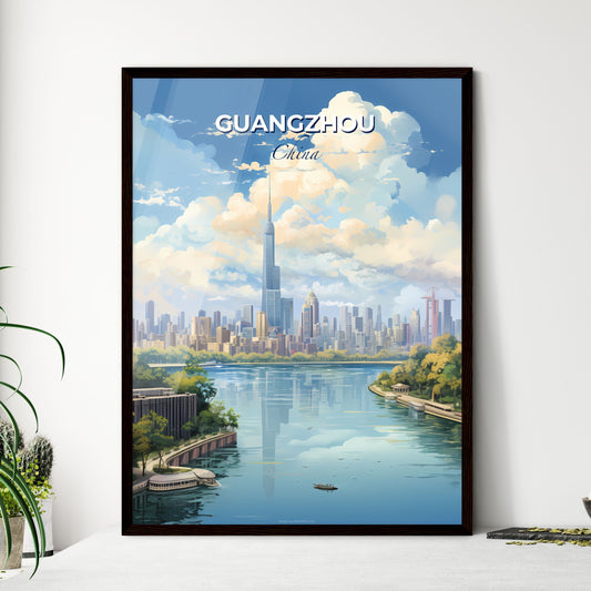 Guangzhou China Skyline - A City Skyline With Trees And A River - Customizable Travel Gift Default Title