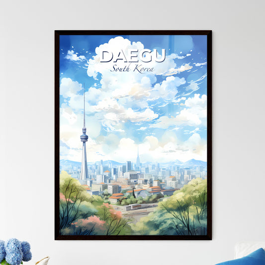 Daegu South Korea Skyline - A City Landscape With A Tall Tower - Customizable Travel Gift Default Title