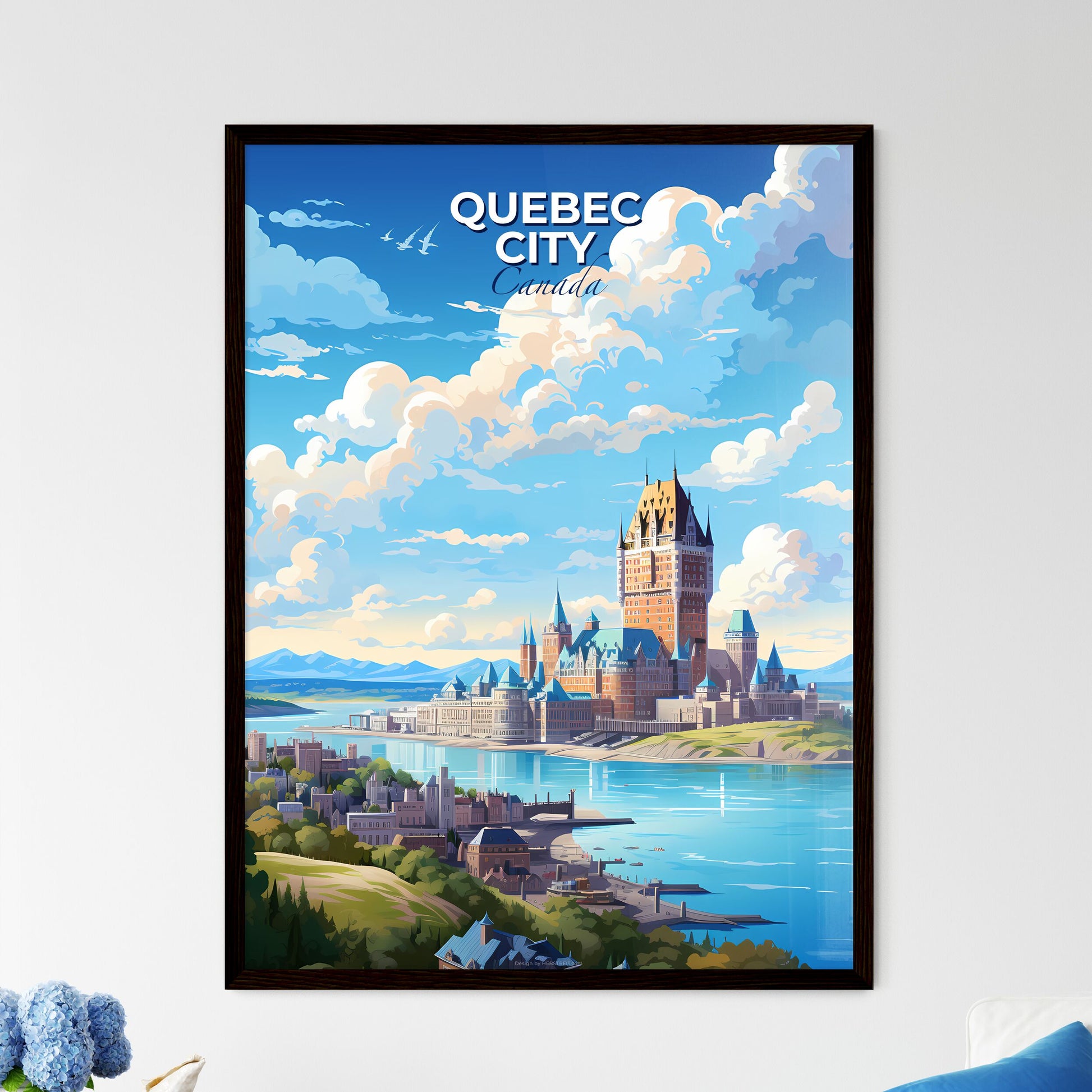 Quebec City Canada Skyline - A Castle On A Lake - Customizable Travel Gift Default Title