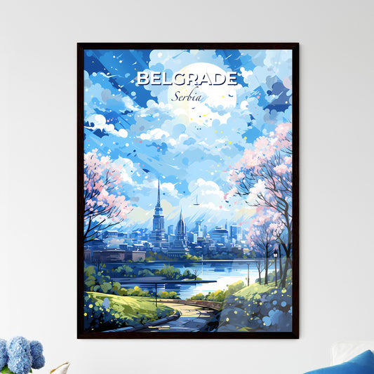 Belgrade Serbia Skyline - A Landscape Of A City With Trees And A River - Customizable Travel Gift Default Title