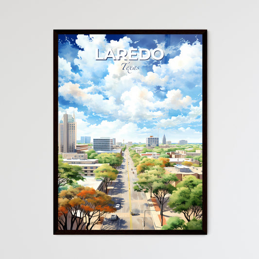 Laredo Texas Skyline - A City With Trees And Buildings - Customizable Travel Gift Default Title