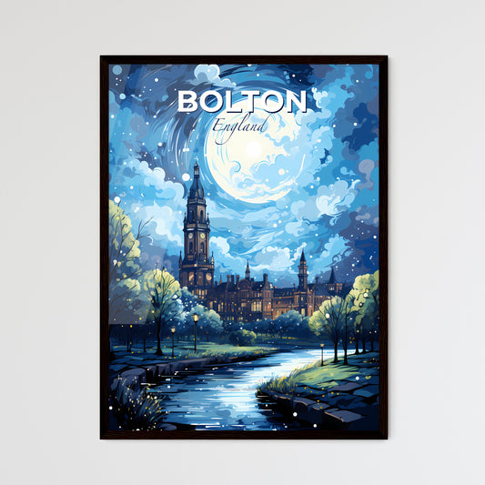 Bolton England Skyline - A Painting Of A Castle And A River - Customizable Travel Gift Default Title