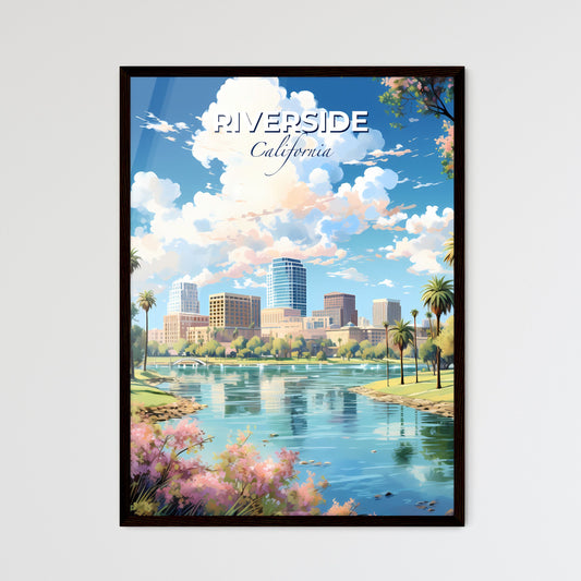 Riverside California Skyline - A Water Body With Trees And Buildings In The Background - Customizable Travel Gift Default Title