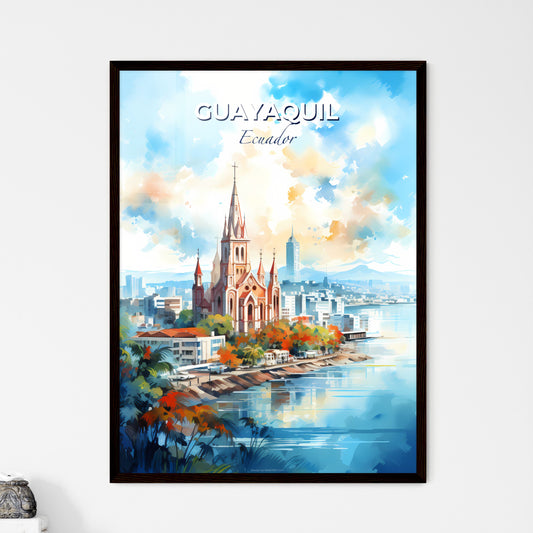 Guayaquil Ecuador Skyline - A Watercolor Painting Of A Church - Customizable Travel Gift Default Title