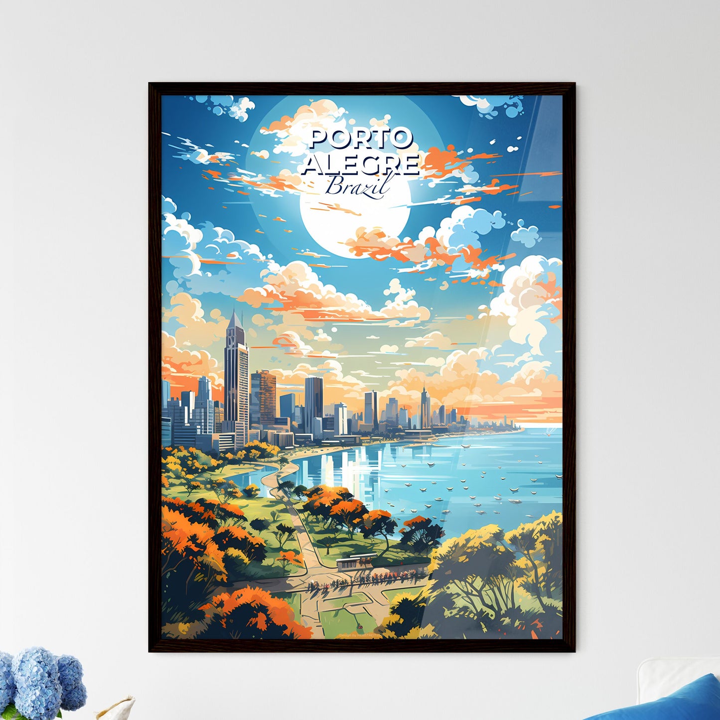 Porto Alegre Brazil Skyline - A City By The Water - Customizable Travel Gift Default Title
