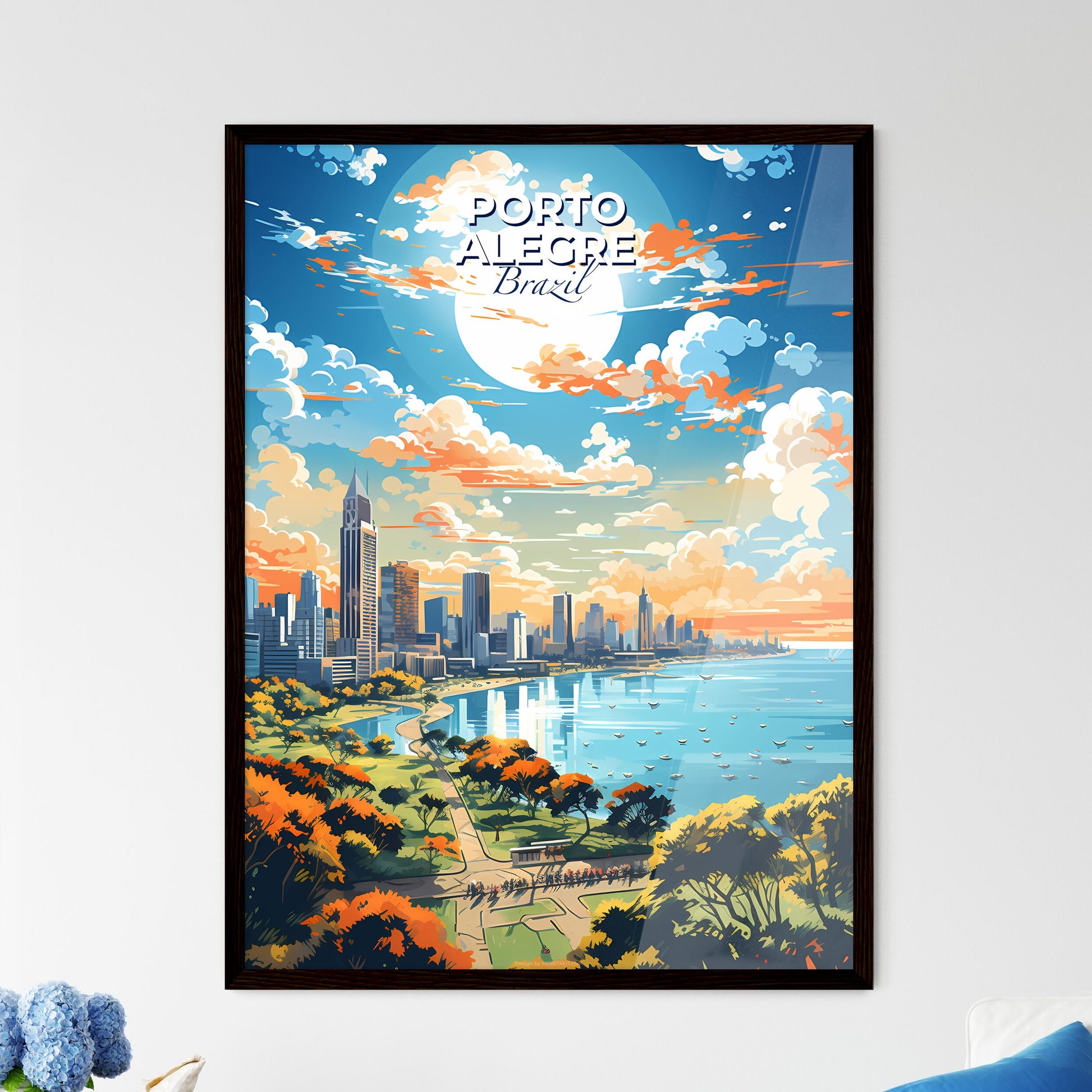Porto Alegre Brazil Skyline - A City By The Water - Customizable Travel Gift Default Title