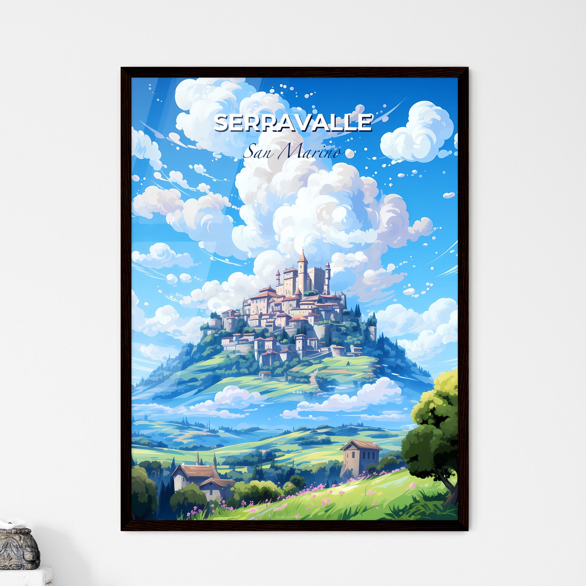 Serravalle San Marino Skyline - A Castle On A Hill - Customizable Travel Gift Default Title