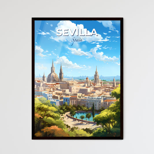 Sevilla Spain Skyline - A City With Trees And A Blue Sky - Customizable Travel Gift Default Title