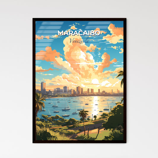 Maracaibo Venezuela Skyline - A City Skyline With Boats In Water - Customizable Travel Gift Default Title