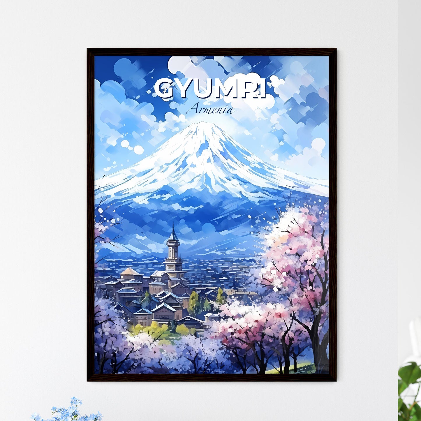 Gyumri Armenia Skyline - A Mountain With A Snowy Peak - Customizable Travel Gift Default Title