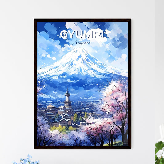 Gyumri Armenia Skyline - A Mountain With A Snowy Peak - Customizable Travel Gift Default Title