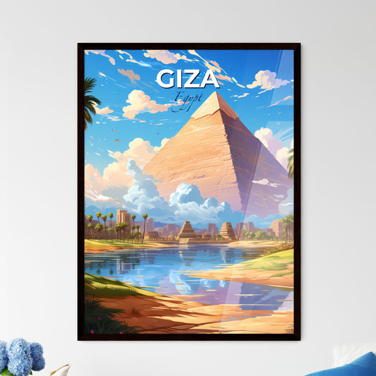 Giza Egypt Skyline - A Pyramids And A Body Of Water - Customizable Travel Gift Default Title