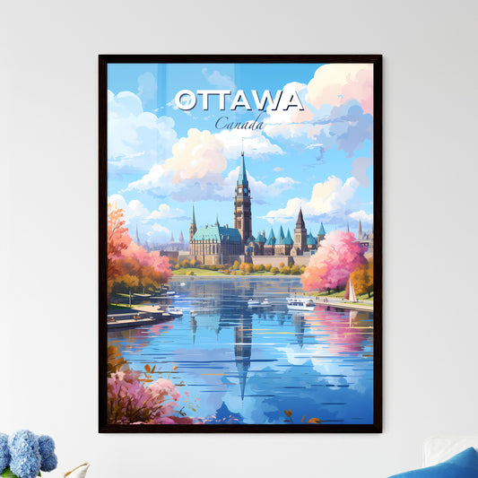 Ottawa Canada Skyline - A Castle With Trees And A Lake - Customizable Travel Gift Default Title