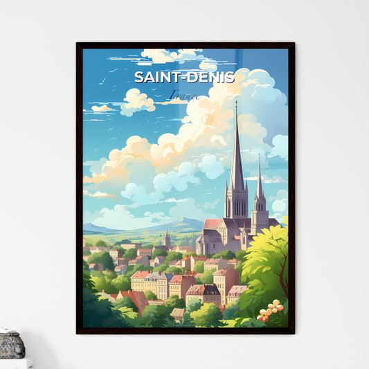 Saint-Denis France Skyline - A City Landscape With A Church And Trees - Customizable Travel Gift Default Title