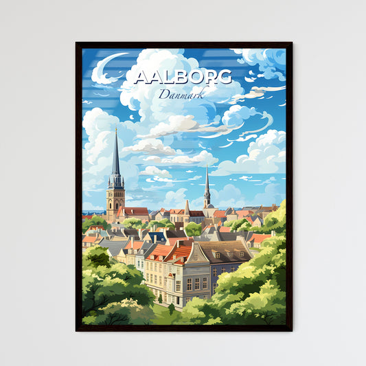 Aalborg Danmark Skyline - A City With Trees And Buildings - Customizable Travel Gift Default Title