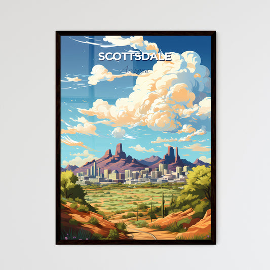 Scottsdale Arizona Skyline - A Landscape Of A City And Mountains - Customizable Travel Gift Default Title