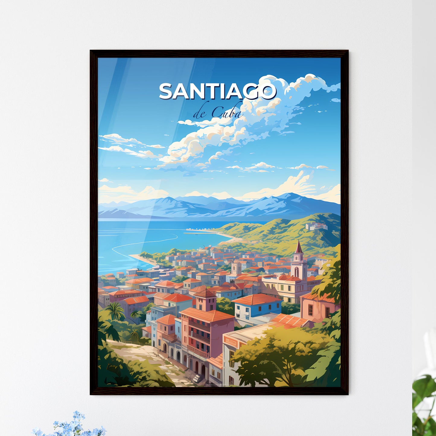 Santiago de Cuba Skyline - A City By The Water - Customizable Travel Gift Default Title